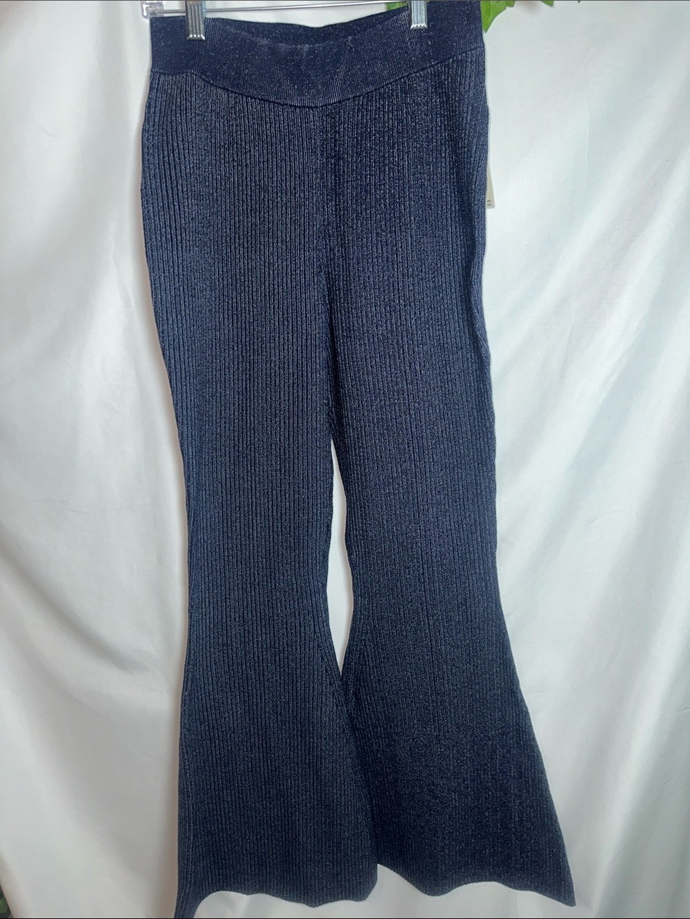 Pilcro anthropology Navy Ribbed Knit Flare pants - Women